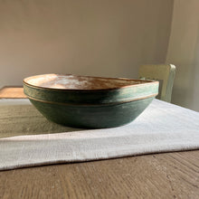 Load image into Gallery viewer, Swedish Antique Wooden Dough Bowl with remnants Original Paint by Penlen The Cotswolds UK