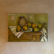 Load image into Gallery viewer, Impressionist work of art pears on table Penlen
