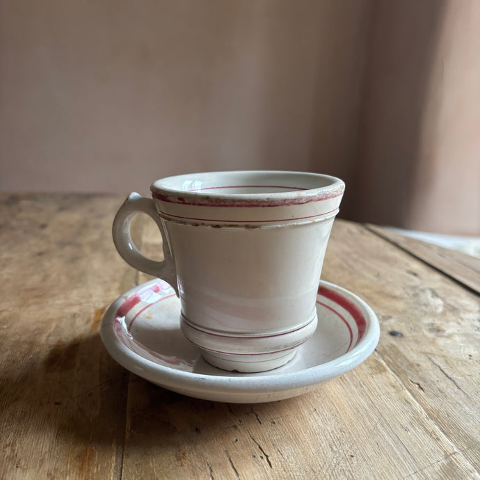 French antique Brulot coffee bistro cup and saucer by Penlen 