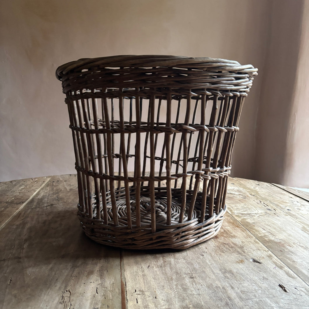 French antique stick basket for decorative country home interior and storage  by Penlen 