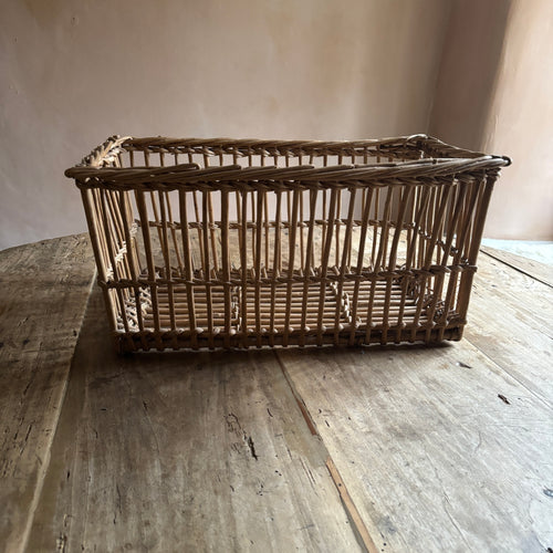 French antique hand crafted stick basket French style country home goods by Penlen