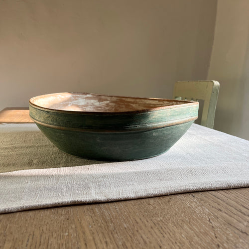 Swedish Wooden Dough Bowl with Original Paint